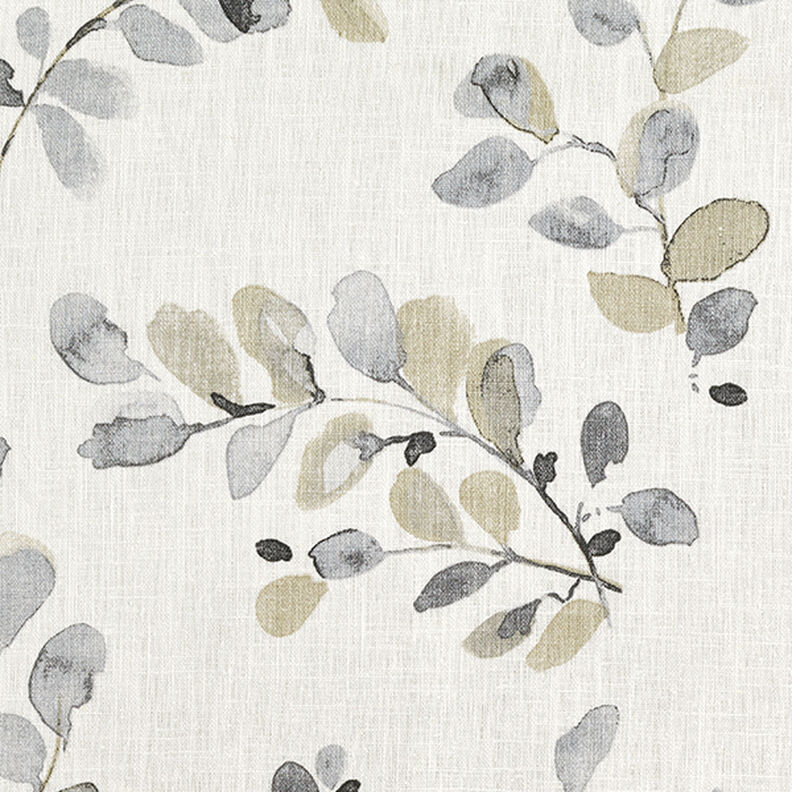 Lin de décoration Rinceaux de feuilles – gris,  image number 8