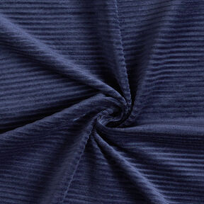 Velours côtelé large Jersey Côtes transversales – bleu marine, 