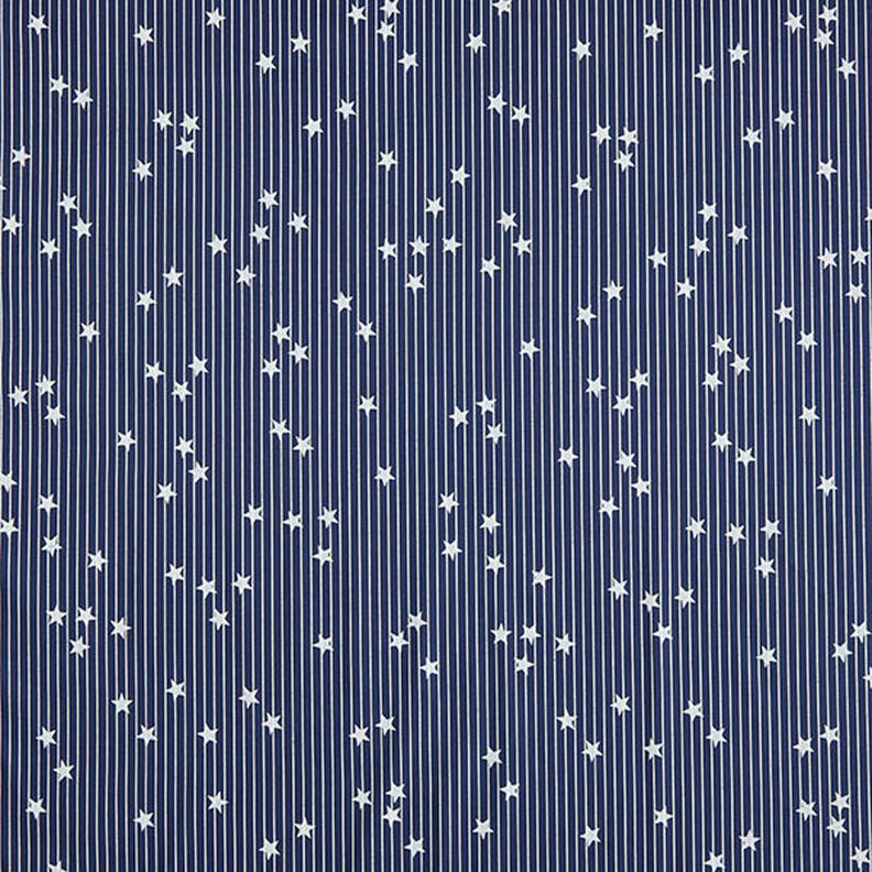 Popeline coton Rayures et étoiles – bleu marine/blanc,  image number 1