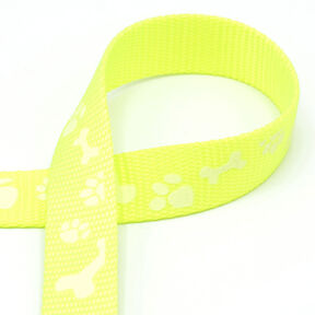 Ruban réfléchissant Laisse pour chien [20 mm]  – jaune fluo, 