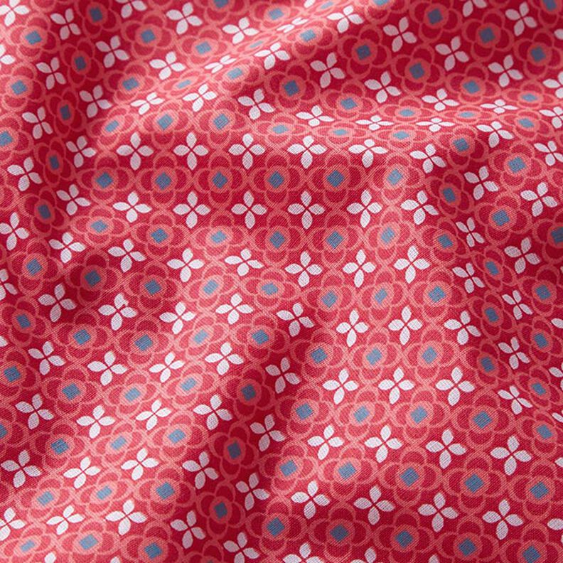 Tissu en coton Cretonne Petit motif de carreaux – rose vif/homard,  image number 2