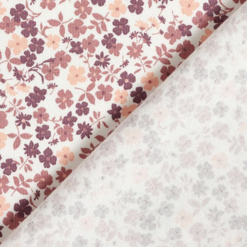 Jersey coton Mer de fleurs &ndash; blanc/lilas,  image number 4