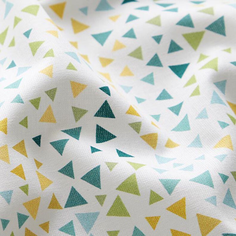 Popeline coton triangles colorés – blanc,  image number 2