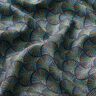 Tissu viscose Éventails rétro – bleu nuit/turquoise,  thumbnail number 2