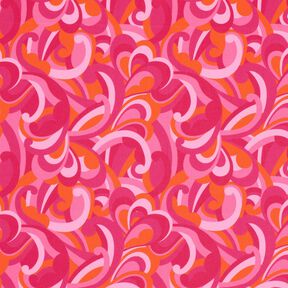 Tissus pour maillot de bain Boucles abstraites – rose intense/orange, 