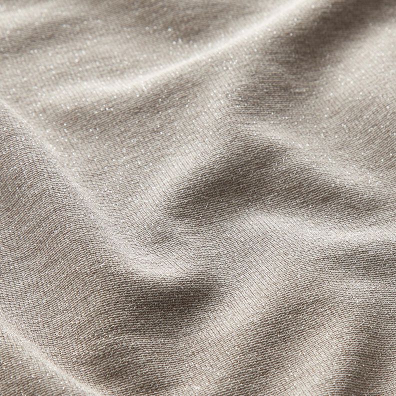 Maille jacquard chiné à paillettes – beige/argent métallisé, image number 2
