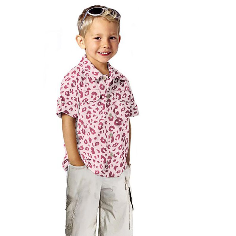 Jersey coton Imprim&eacute; l&eacute;opard &ndash; rose/rose vif,  image number 5