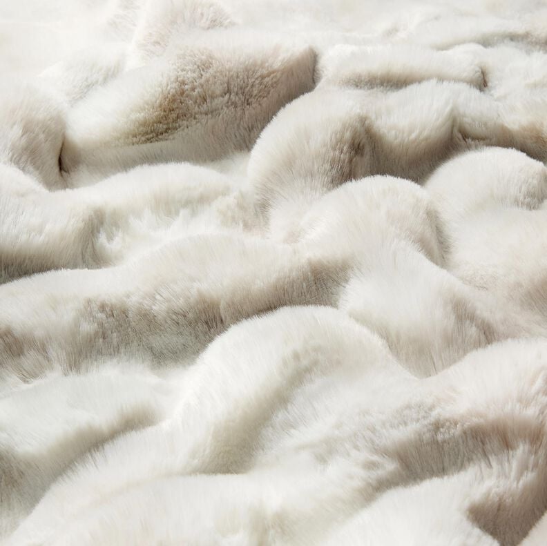 Fourrure synth&eacute;tique poils longs avec d&eacute;grad&eacute; de couleurs &ndash; argent,  image number 2