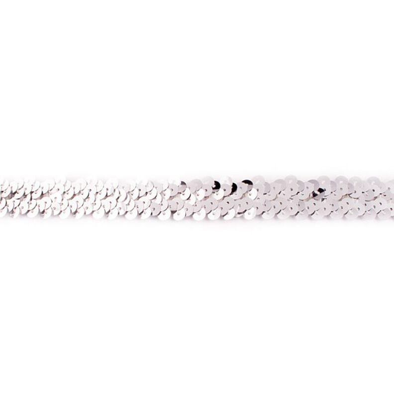 Galon pailleté élastique [20 mm] – argent métallisé,  image number 1