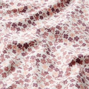 Jersey coton Mer de fleurs &ndash; blanc/lilas, 