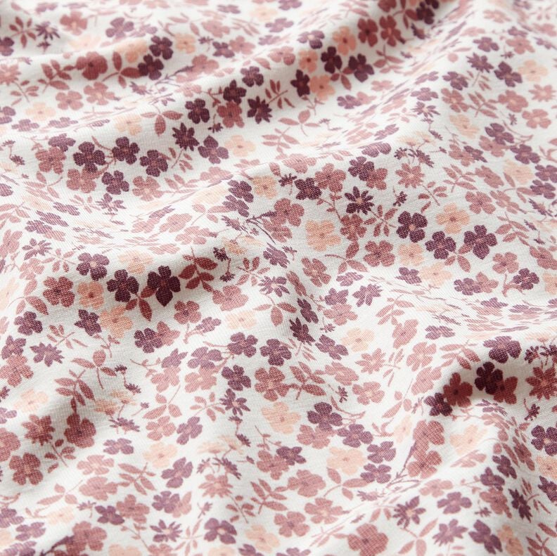 Jersey coton Mer de fleurs &ndash; blanc/lilas,  image number 2