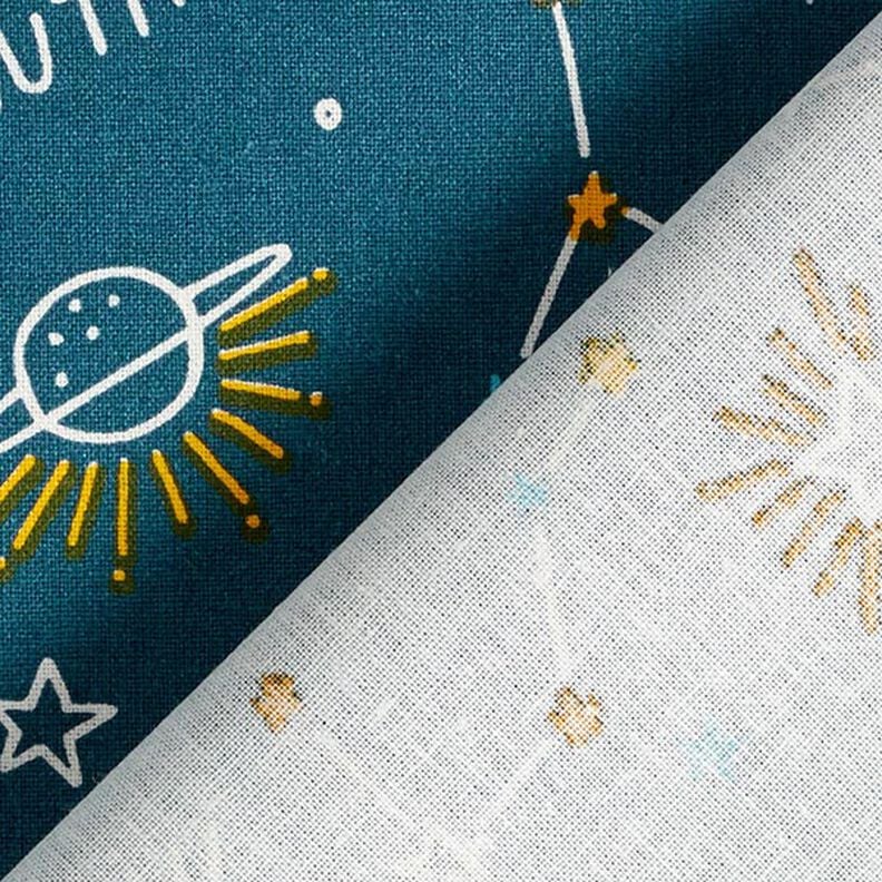 Tissu en coton Cretonne Constellations – bleu océan,  image number 4