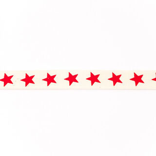 Ruban tissé Coton étoiles – rouge, 