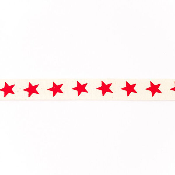 Ruban tissé Coton étoiles – rouge,  image number 1