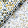 Tissu en coton Cretonne Carreaux à fleurs – blanc/bleu brillant,  thumbnail number 4