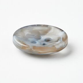 Bouton 4 trous marbré [Ø 15 mm] – bleu bébé/beige, 