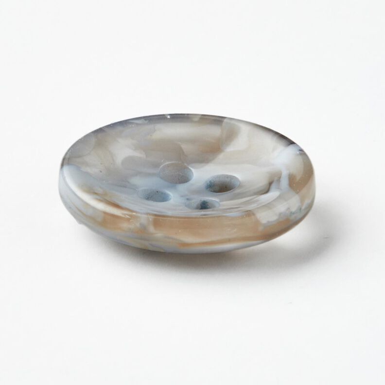 Bouton 4 trous marbré [Ø 15 mm] – bleu bébé/beige,  image number 2