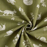 Tissu de décoration Semi-panama Scène d'animaux de la forêt – olive/nature,  thumbnail number 3