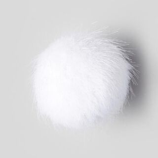 Bouton fourrure synthétique Uni - blanc, 