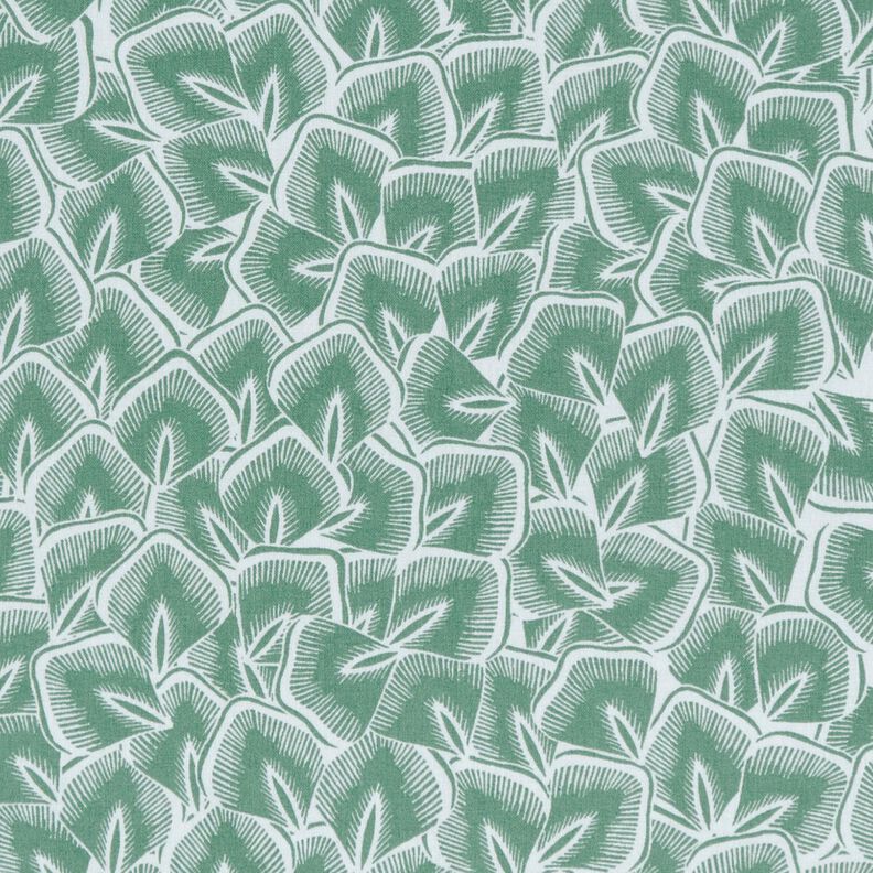 Tissu en coton Cretonne Feuilles abstraites – sauge/ivoire,  image number 1