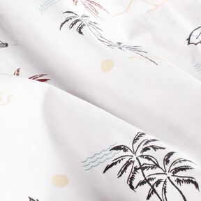 Jersey coton Plage tropicale – ivoire/caramel, 