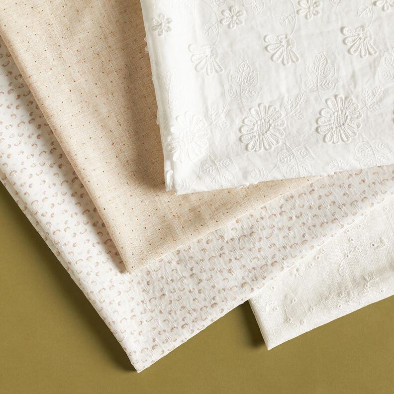Batiste de coton fin Imprimé léopard ajouré en dobby – blanc/anémone,  image number 5