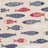 Tissu de décoration Semi-panama Banc de poissons abstrait – baies/nature,  thumbnail number 5