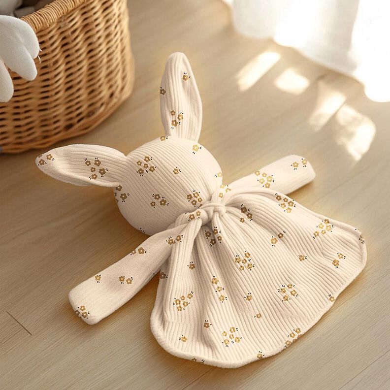 GOTS Jersey c&ocirc;tel&eacute; Streubl&uuml;mchen | Poppy Fabrics &ndash; cr&egrave;me/brun faon,  image number 6