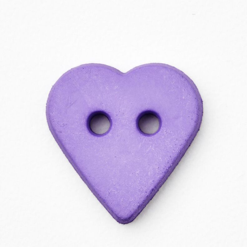 Bouton coeur [Ø 15 mm] – lavande,  image number 1