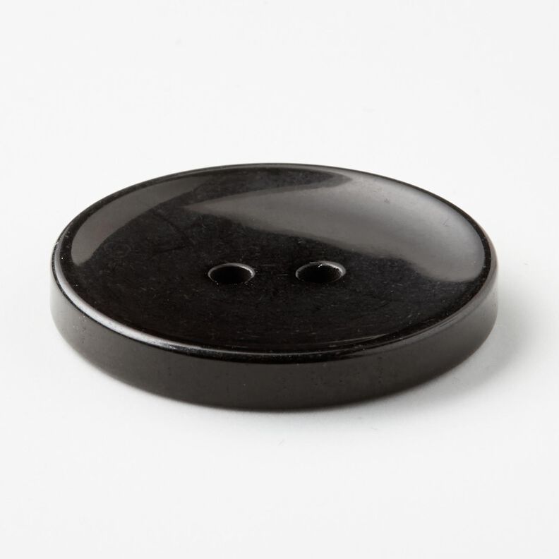 Bouton 2 trous brillant [Ø 25 mm] – noir,  image number 2