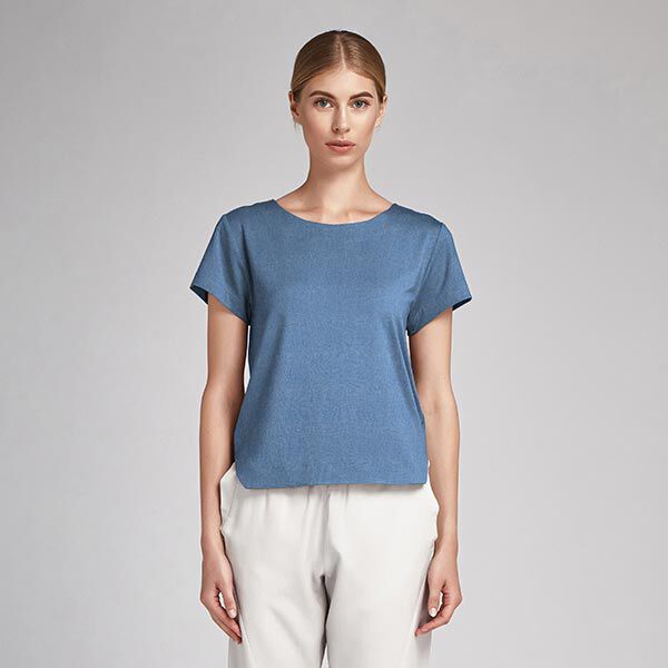 Chambray coton aspect jean – bleu,  image number 4