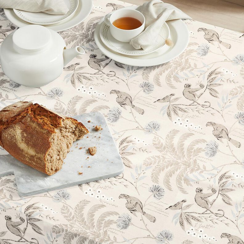 Tissu de décoration Satin de coton Jungle tropicale – noix de cajou,  image number 8