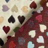 Tissu de décoration Gobelin Cœurs éparpillés – beige clair/pétrole,  thumbnail number 4