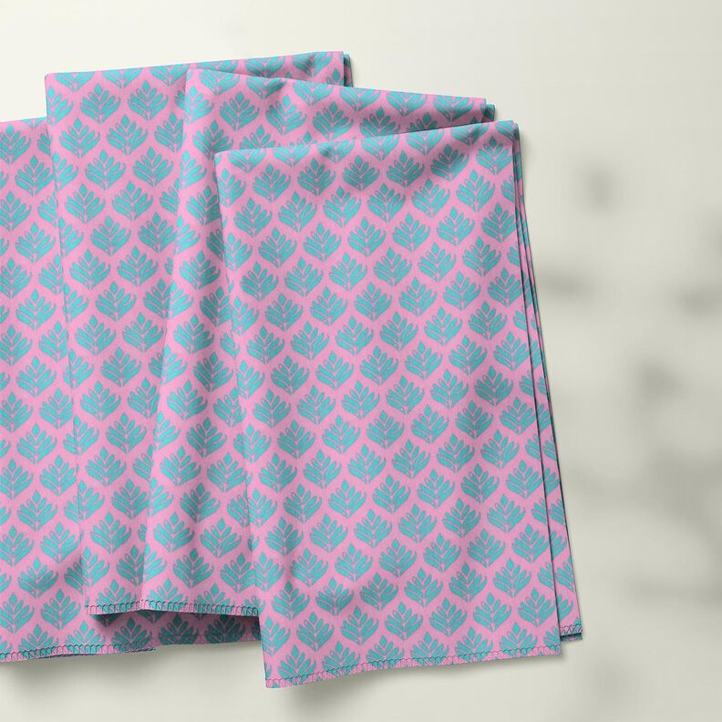 Coton enduit Sujets abstraits – rose/bleu aqua, image number 5