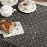 Tissu en coton Popeline fleurs en filigrane – bleu noir/terre cuite,  thumbnail number 6