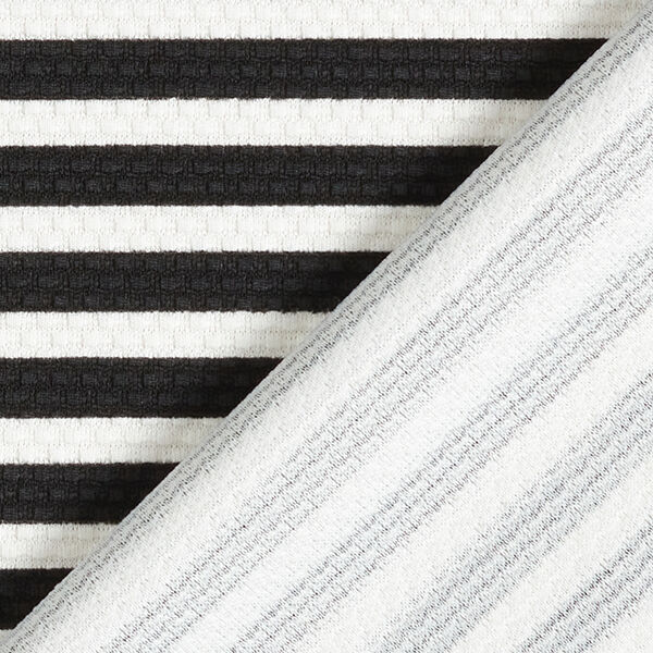 Maille jacquard rayures horizontales – blanc/noir,  image number 4