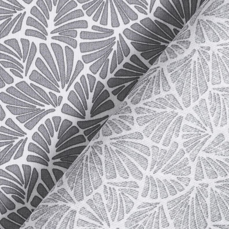 Coton enduit Mini feuilles abstraites – gris/blanc,  image number 5