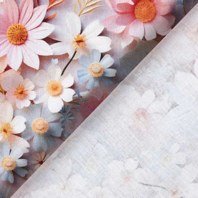Popeline coton Fleurs en papier Impression numérique – vieux rose clair,  image number 4