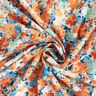 Tissu viscose fleurs mouchetées – terre cuite/bleu,  thumbnail number 3