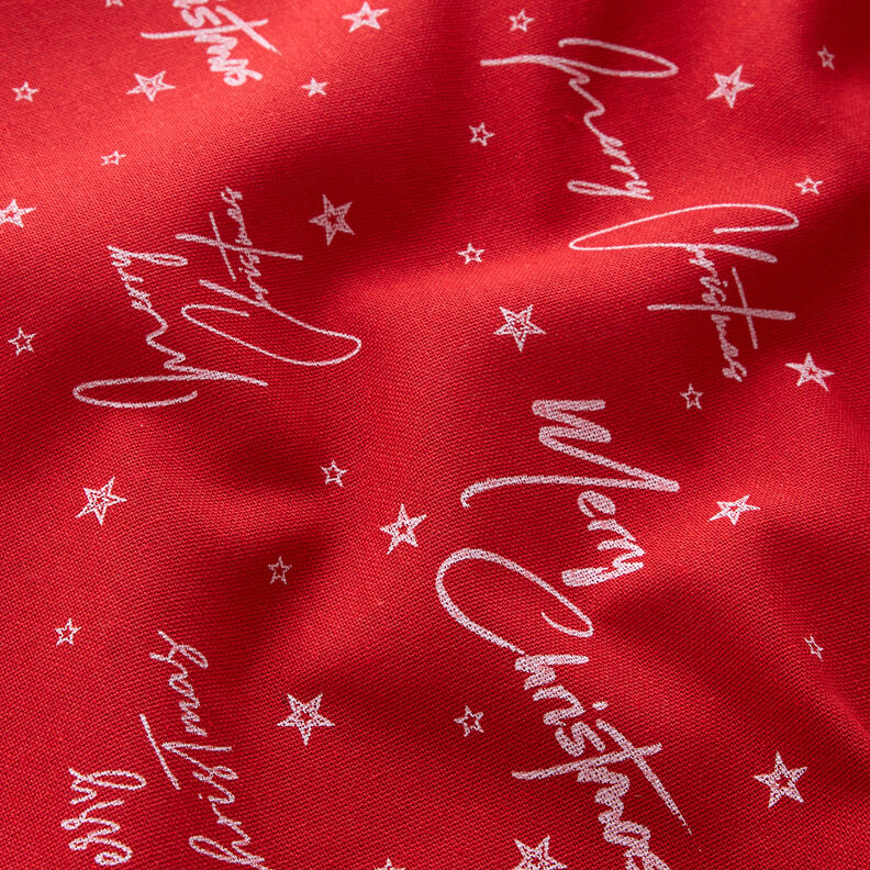 Tissu de décoration Canvas Vœux de Noël – rouge/blanc, image number 2