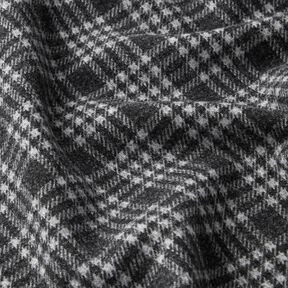 Maille pour manteau stretch &agrave; carreaux &ndash; gris clair/noir | Reste 80cm, 
