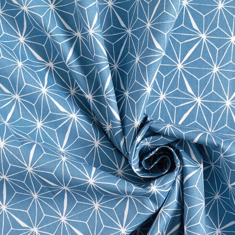 Coton enduit Étoiles graphiques – bleu/blanc,  image number 4