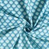 Coton enduit Blumenkacheln – bleu aqua/blanc,  thumbnail number 3