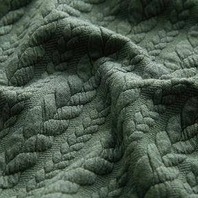 Jersey jacquard Cloqué Torsades – vert foncé, 