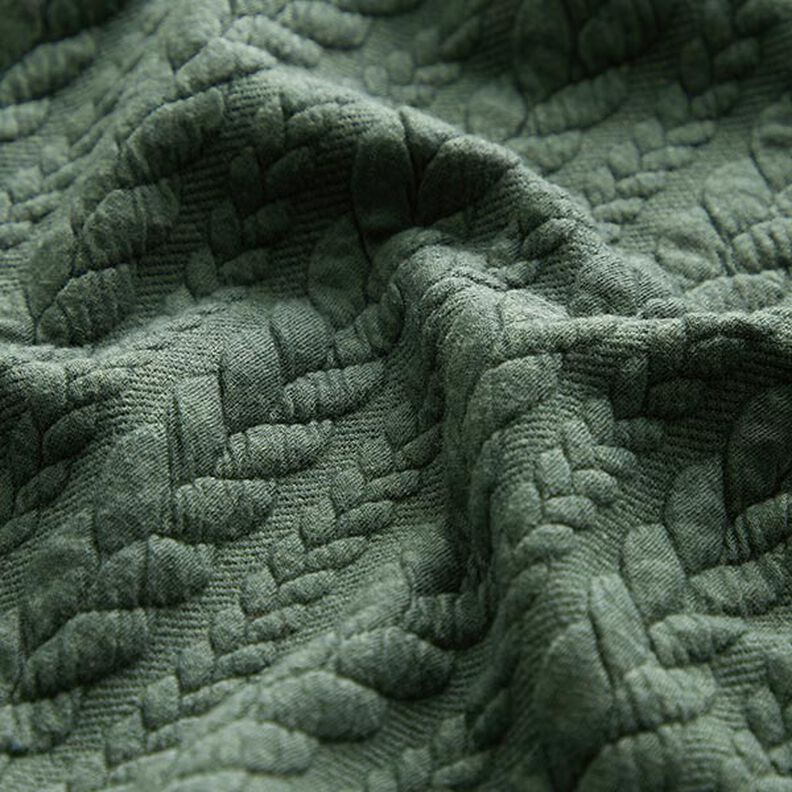 Jersey jacquard Cloqué Torsades – vert foncé,  image number 2