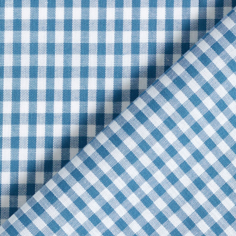 Tissu en coton Vichy à carreaux 0,5 cm – bleu jean/blanc,  image number 4