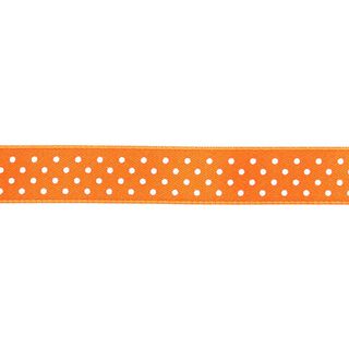 Bande de satin Points - orange fluo / blanc, 