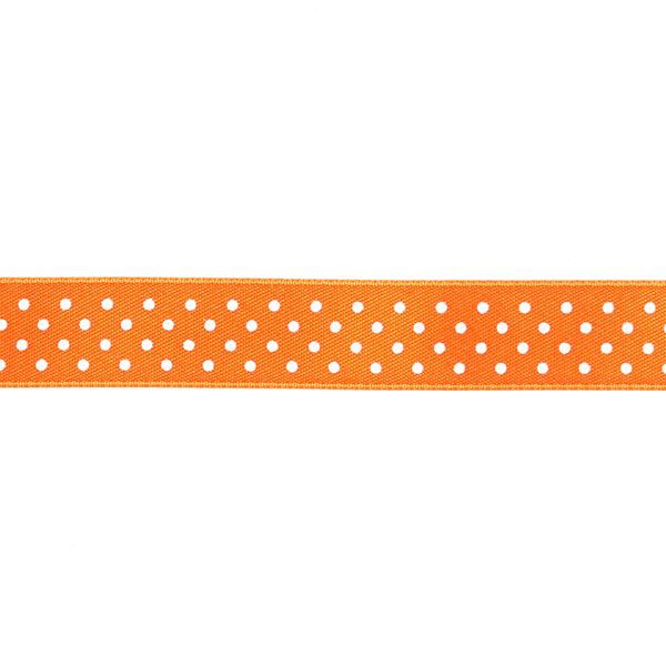 Bande de satin Points - orange fluo / blanc, image number 1