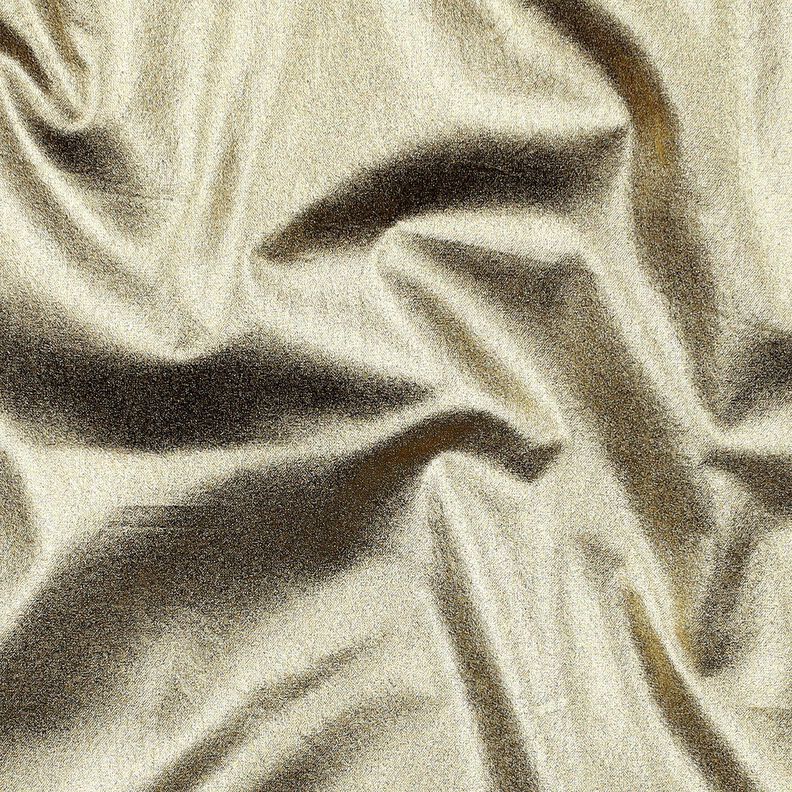 Popeline coton embelli avec un film Uni – or métallisé, image number 2