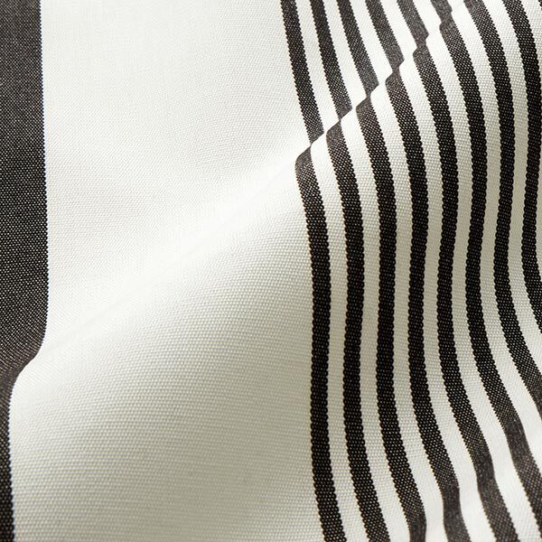 Tissu d’extérieur Canvas mélange de rayures – noir/blanc,  image number 2
